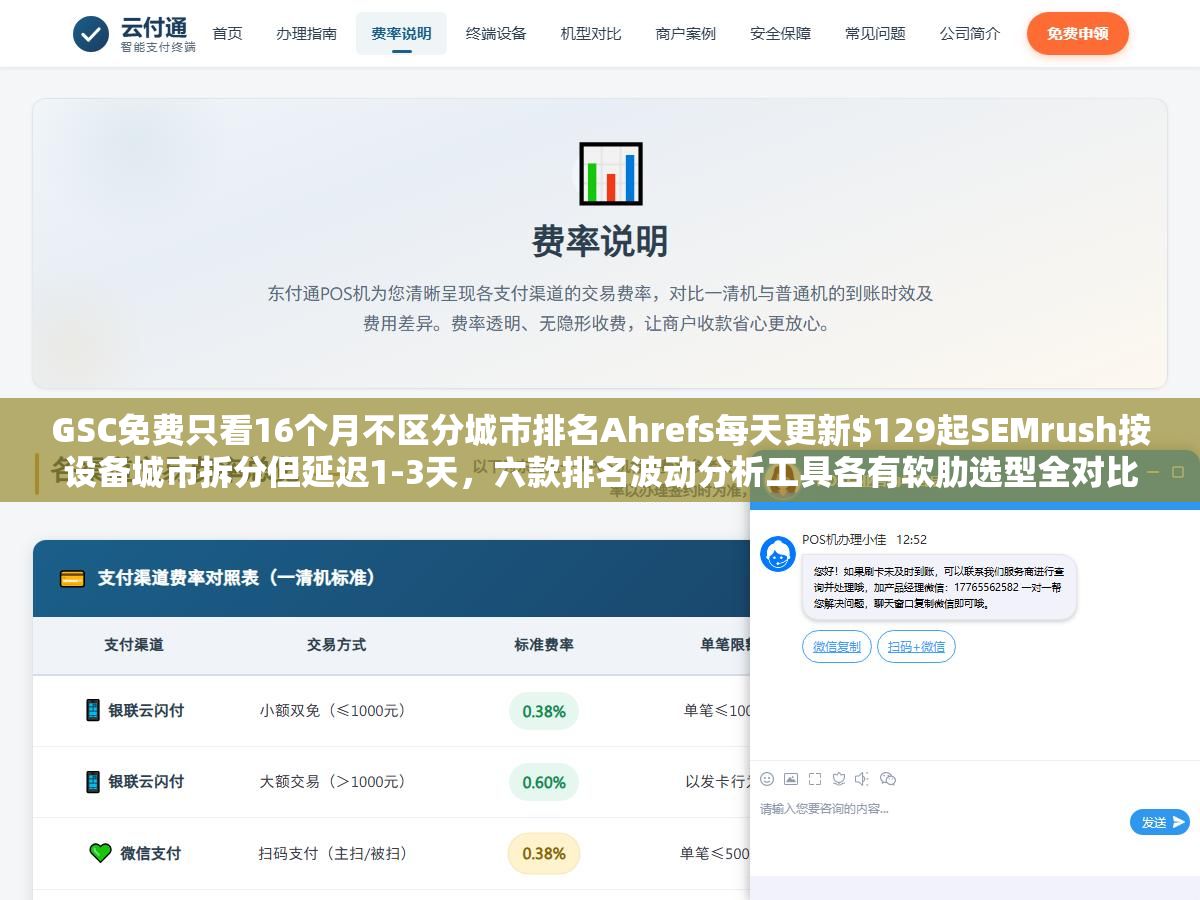2 - GSC免费只看16个月不区分城市排名Ahrefs每天更新9起SEMrush按设备城市拆分但延迟1-3天，六款排名波动分析工具各有软肋选型全对比 - UC建站系统