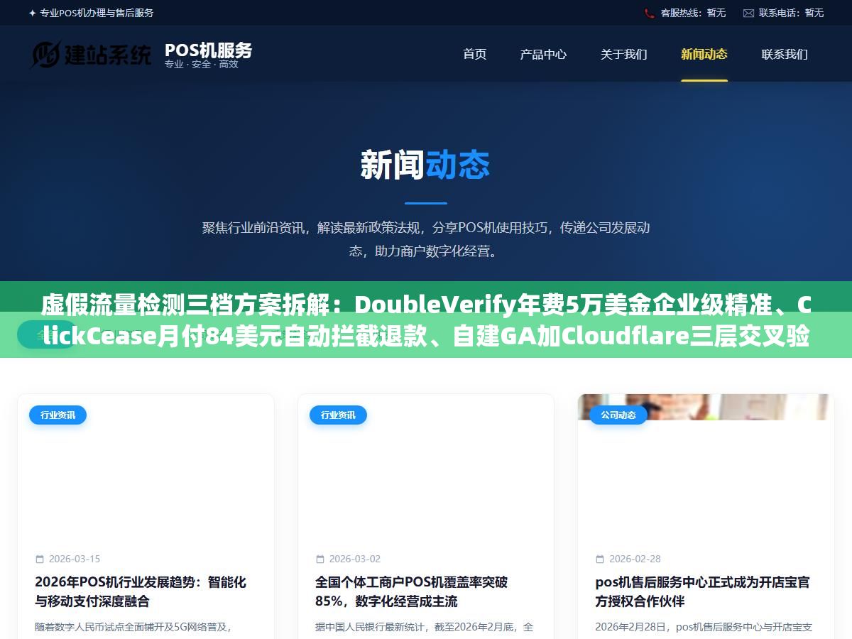 3 - 虚假流量检测三档方案拆解：DoubleVerify年费5万美金企业级精准、ClickCease月付84美元自动拦截退款、自建GA加Cloudflare三层交叉验证零成本 - UC建站系统