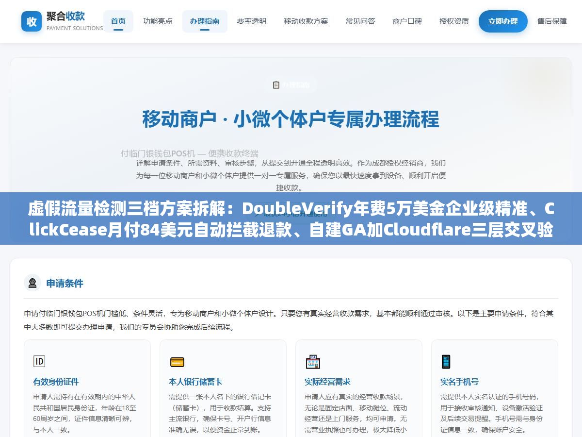 2 - 虚假流量检测三档方案拆解：DoubleVerify年费5万美金企业级精准、ClickCease月付84美元自动拦截退款、自建GA加Cloudflare三层交叉验证零成本 - UC建站系统