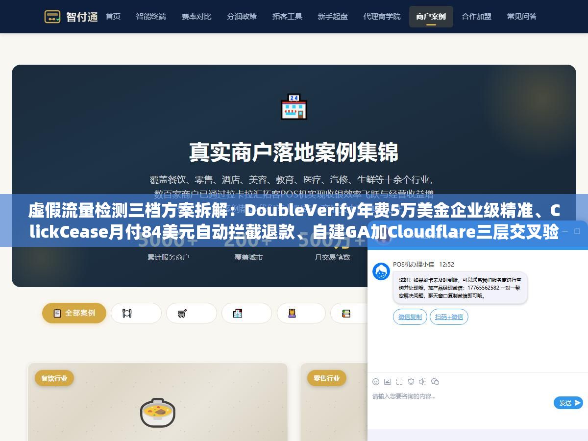 1 - 虚假流量检测三档方案拆解：DoubleVerify年费5万美金企业级精准、ClickCease月付84美元自动拦截退款、自建GA加Cloudflare三层交叉验证零成本 - UC建站系统