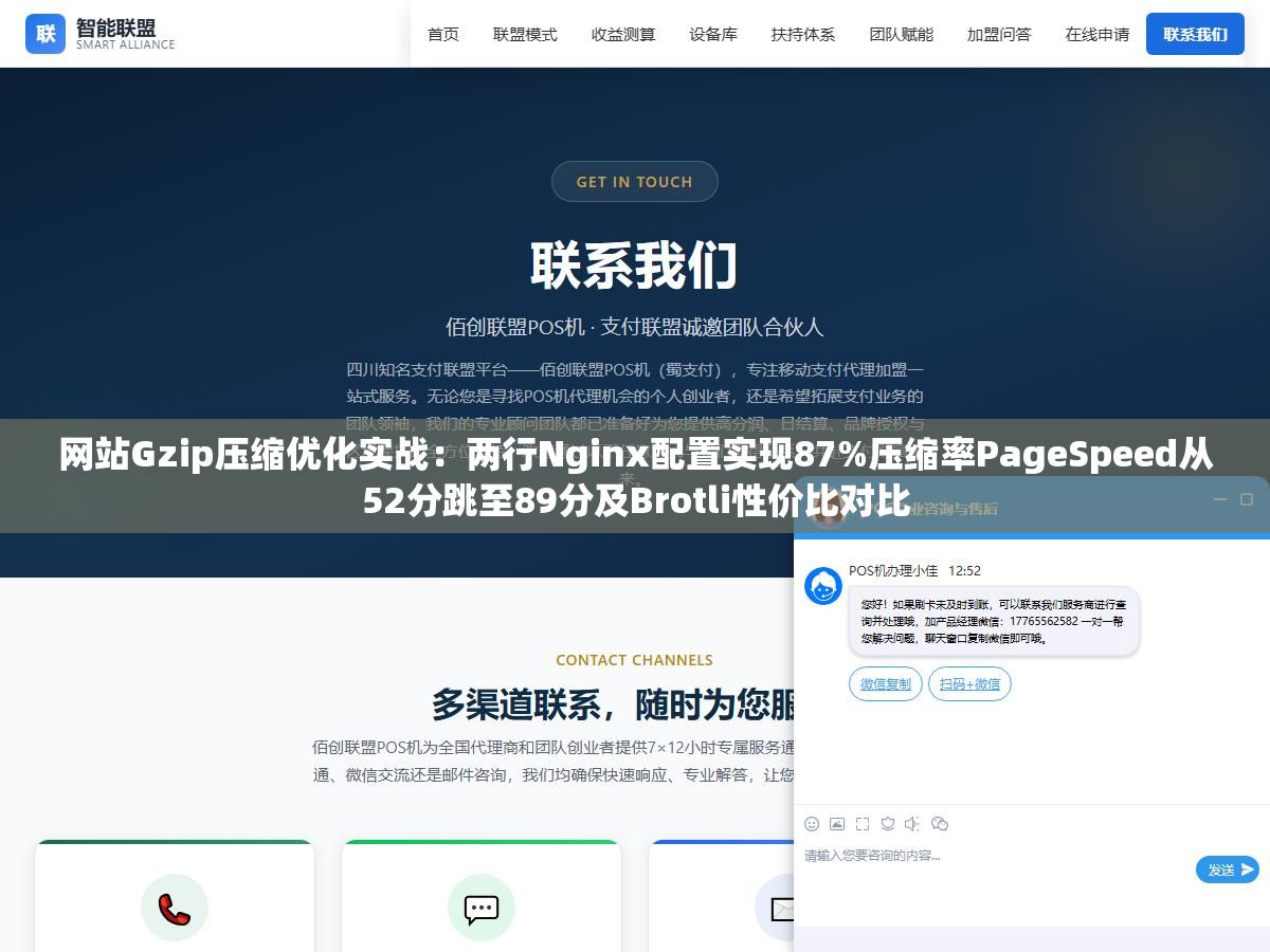 1 - 网站Gzip压缩优化实战：两行Nginx配置实现87%压缩率PageSpeed从52分跳至89分及Brotli性价比对比 - UC建站系统