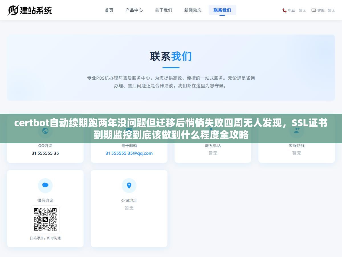 2 - certbot自动续期跑两年没问题但迁移后悄悄失败四周无人发现，SSL证书到期监控到底该做到什么程度全攻略 - UC建站系统