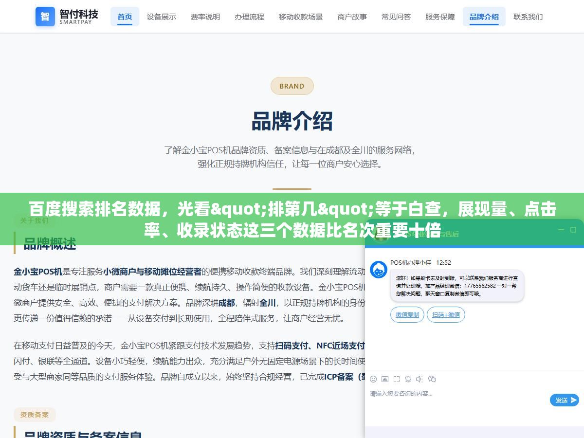 3 - 百度搜索排名数据，光看"排第几"等于白查，展现量、点击率、收录状态这三个数据比名次重要十倍 - UC建站系统