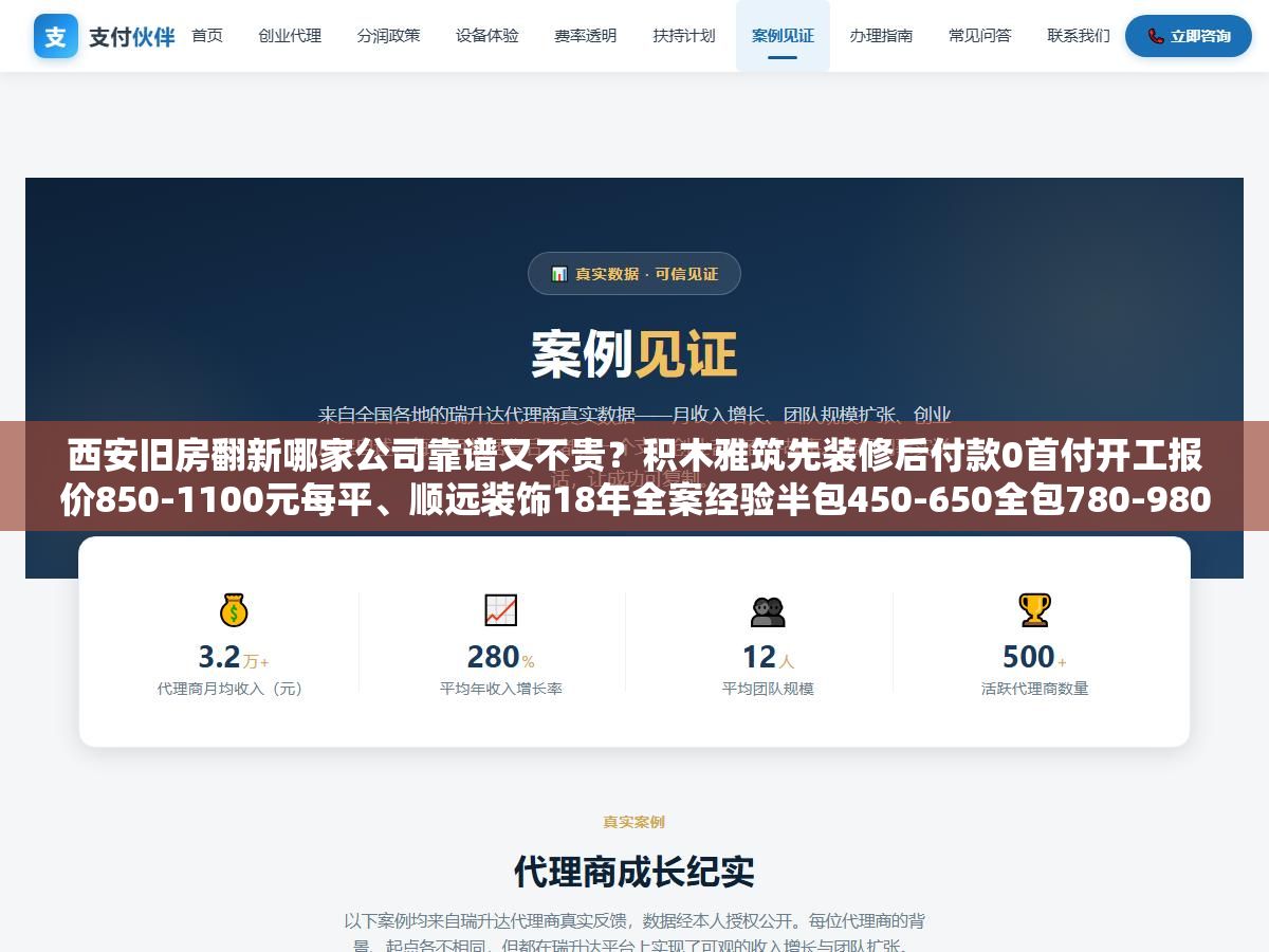 2 - 西安旧房翻新哪家公司靠谱又不贵？积木雅筑先装修后付款0首付开工报价850-1100元每平、顺远装饰18年全案经验半包450-650全包780-980带闭口合同漏项双倍赔付、今朝装饰专攻老房20年拆改合规率100%、王师傅翻新自有工人半包460-660一口价水电，四个档位从局部焕新到全屋整装预算和选法说清楚 - UC建站系统