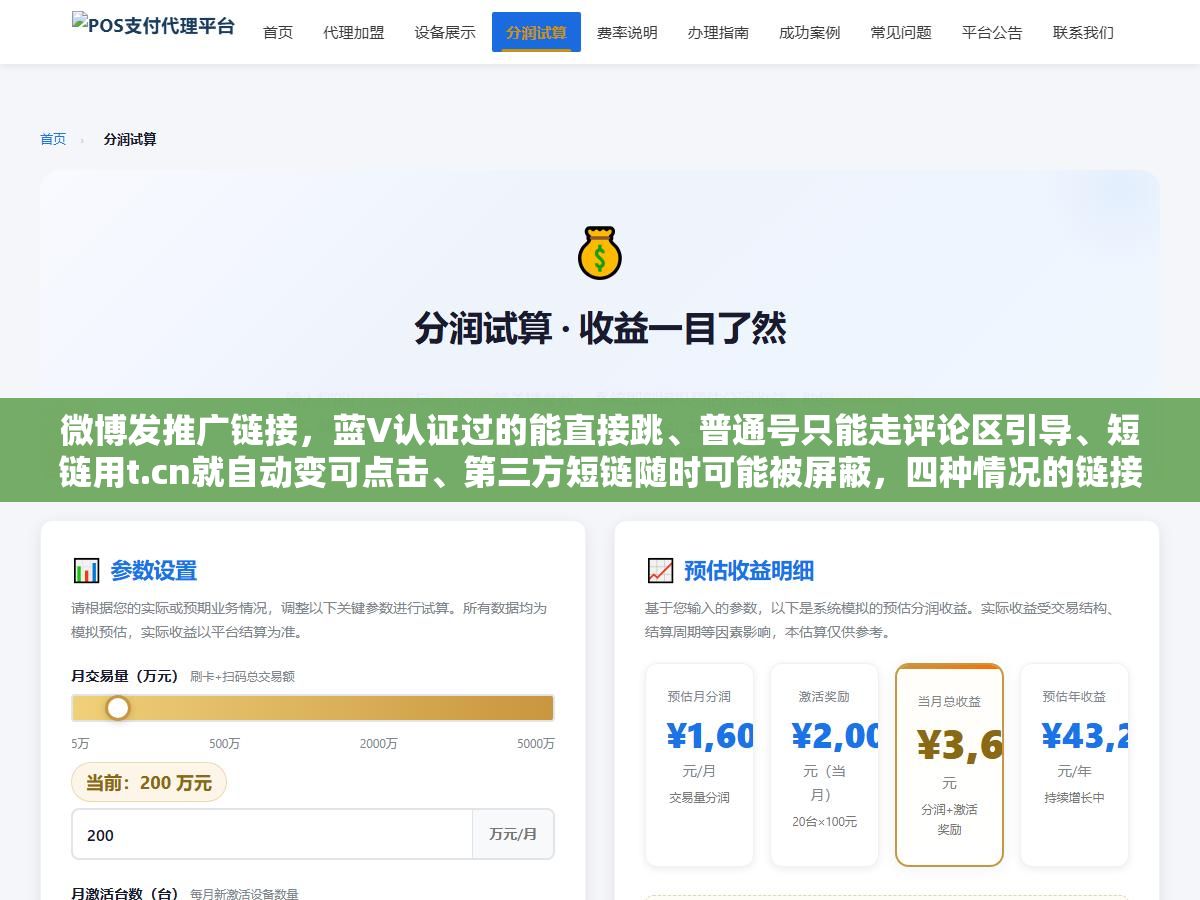 2 - 微博发推广链接，蓝V认证过的能直接跳、普通号只能走评论区引导、短链用t.cn就自动变可点击、第三方短链随时可能被屏蔽，四种情况的链接能活多久差别很大 - UC建站系统