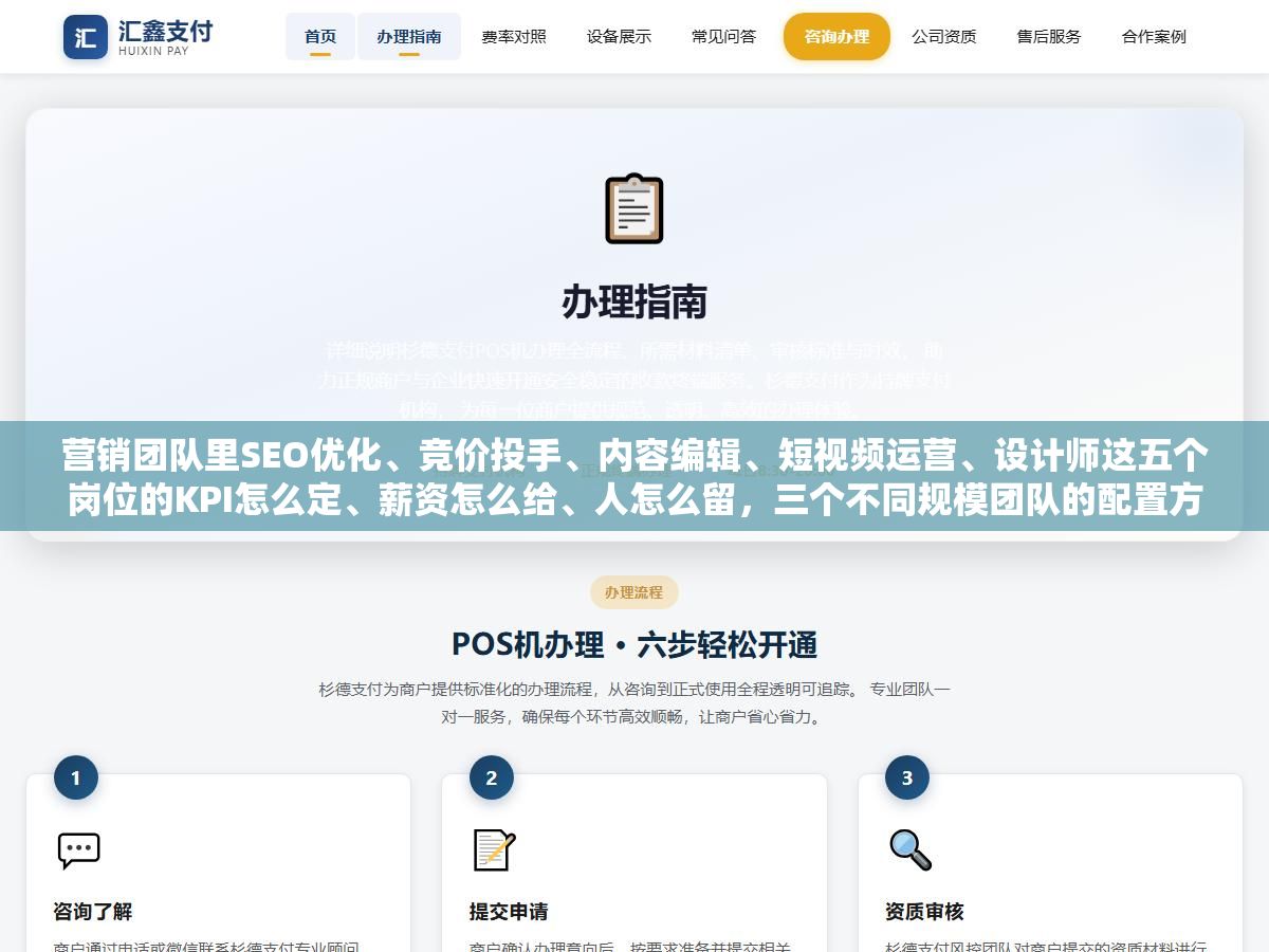 2 - 营销团队里SEO优化、竞价投手、内容编辑、短视频运营、设计师这五个岗位的KPI怎么定、薪资怎么给、人怎么留，三个不同规模团队的配置方案和人效标准我按5人、10人、20人拆开了说 - UC建站系统