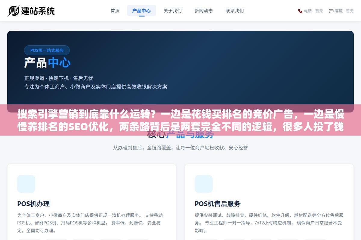 3 - 搜索引擎营销到底靠什么运转？一边是花钱买排名的竞价广告，一边是慢慢养排名的SEO优化，两条路背后是两套完全不同的逻辑，很多人投了钱却不知道钱花在了哪个环节 - UC建站系统