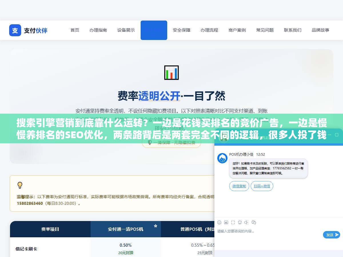 1 - 搜索引擎营销到底靠什么运转？一边是花钱买排名的竞价广告，一边是慢慢养排名的SEO优化，两条路背后是两套完全不同的逻辑，很多人投了钱却不知道钱花在了哪个环节 - UC建站系统