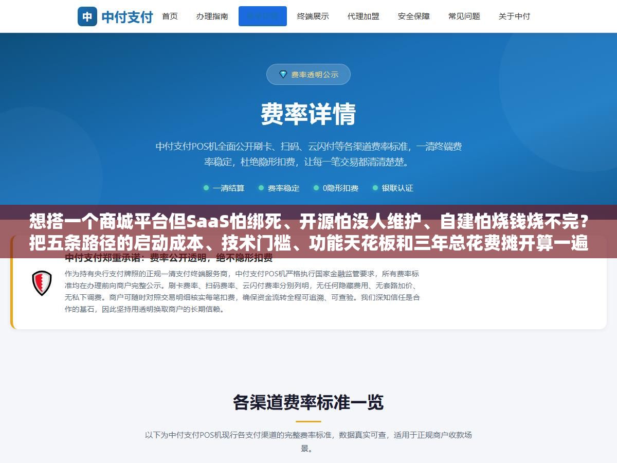1 - 想搭一个商城平台但SaaS怕绑死、开源怕没人维护、自建怕烧钱烧不完？把五条路径的启动成本、技术门槛、功能天花板和三年总花费摊开算一遍，不同类型不同阶段的商家分别该走哪条路基本上就清楚了 - UC建站系统