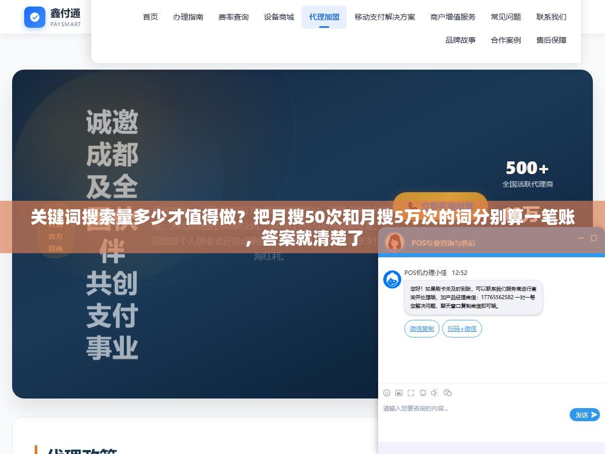 1 - 关键词搜索量多少才值得做？把月搜50次和月搜5万次的词分别算一笔账，答案就清楚了 - UC建站系统