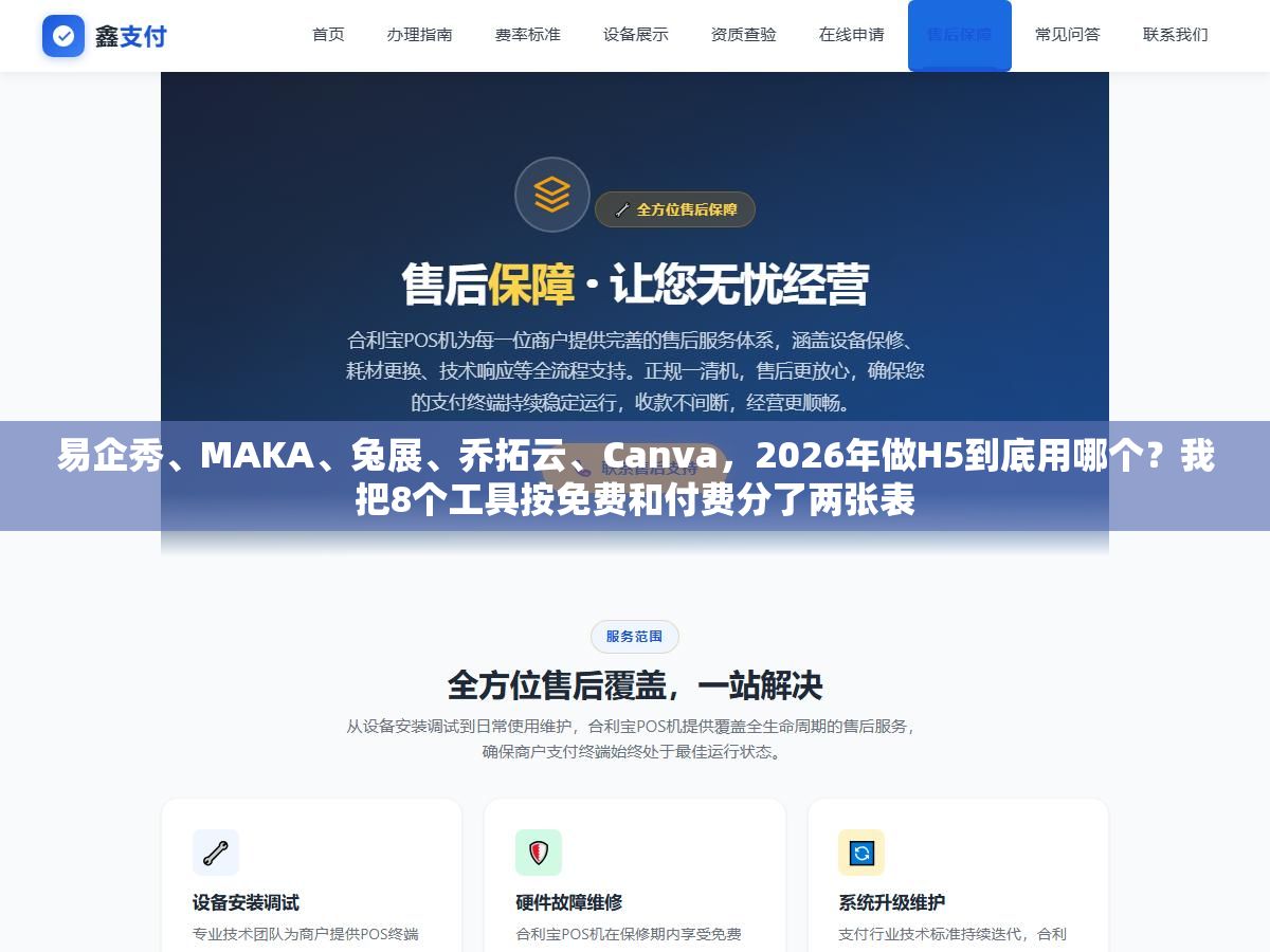 1 - 易企秀、MAKA、兔展、乔拓云、Canva，2026年做H5到底用哪个？我把8个工具按免费和付费分了两张表 - UC建站系统