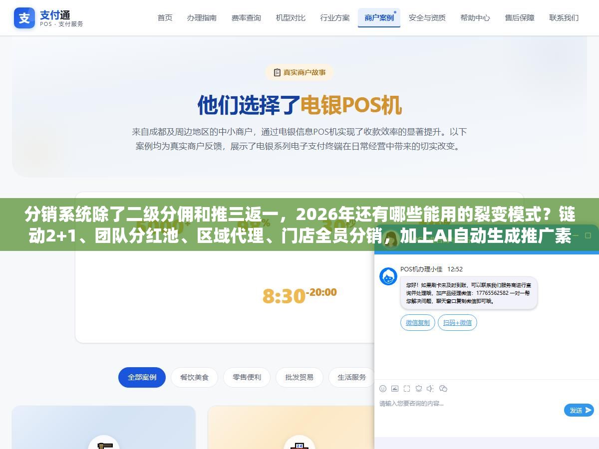 分销系统除了二级分佣和推三返一,2026年还有哪些能用的裂变模式?链动2+1、团队分红池、区域代理、门店全员分销,加上AI自动生成推广素材,八个玩法比纯靠佣金拉人头合规得多 2 - 分销系统除了二级分佣和推三返一,2026年还有哪些能用的裂变模式?链动2+1、团队分红池、区域代理、门店全员分销,加上AI自动生成推广素材,八个玩法比纯靠佣金拉人头合规得多 - UC建站系统