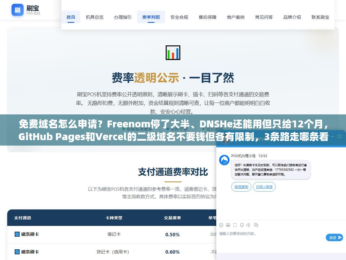 2 - 免费域名怎么申请？Freenom停了大半、DNSHe还能用但只给12个月，GitHub Pages和Vercel的二级域名不要钱但各有限制，3条路走哪条看你想干什么用 - UC建站系统