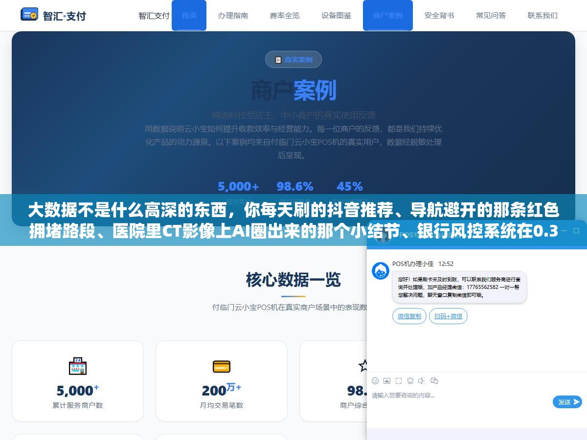 3 - 大数据不是什么高深的东西，你每天刷的抖音推荐、导航避开的那条红色拥堵路段、医院里CT影像上AI圈出来的那个小结节、银行风控系统在0.3秒内拦下的那笔异常转账，都是它在干活 - UC建站系统