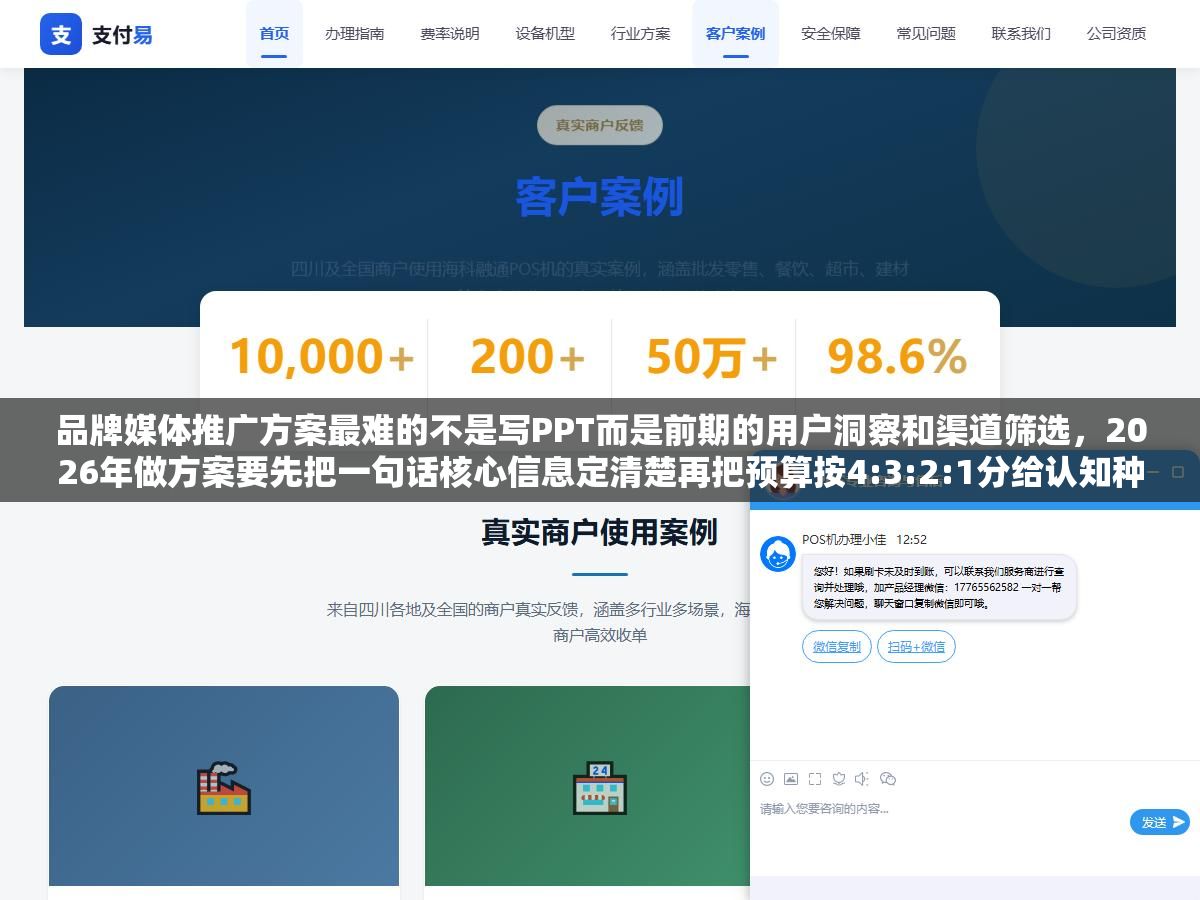 2 - 品牌媒体推广方案最难的不是写PPT而是前期的用户洞察和渠道筛选，2026年做方案要先把一句话核心信息定清楚再把预算按4:3:2:1分给认知种草转化私域四个阶段，渠道不用多两个打透就够 - UC建站系统