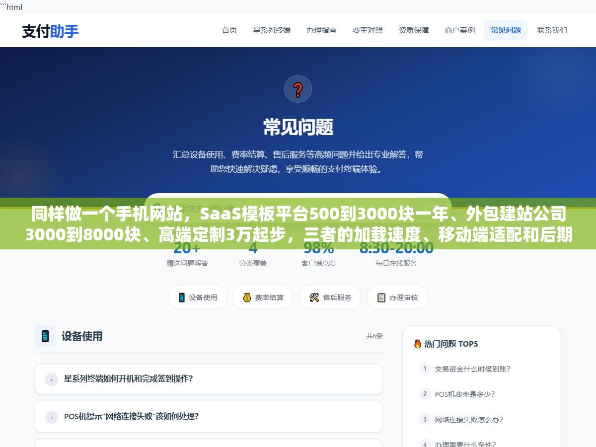1 - 同样做一个手机网站，SaaS模板平台500到3000块一年、外包建站公司3000到8000块、高端定制3万起步，三者的加载速度、移动端适配和后期改版成本差了10倍不止 - UC建站系统