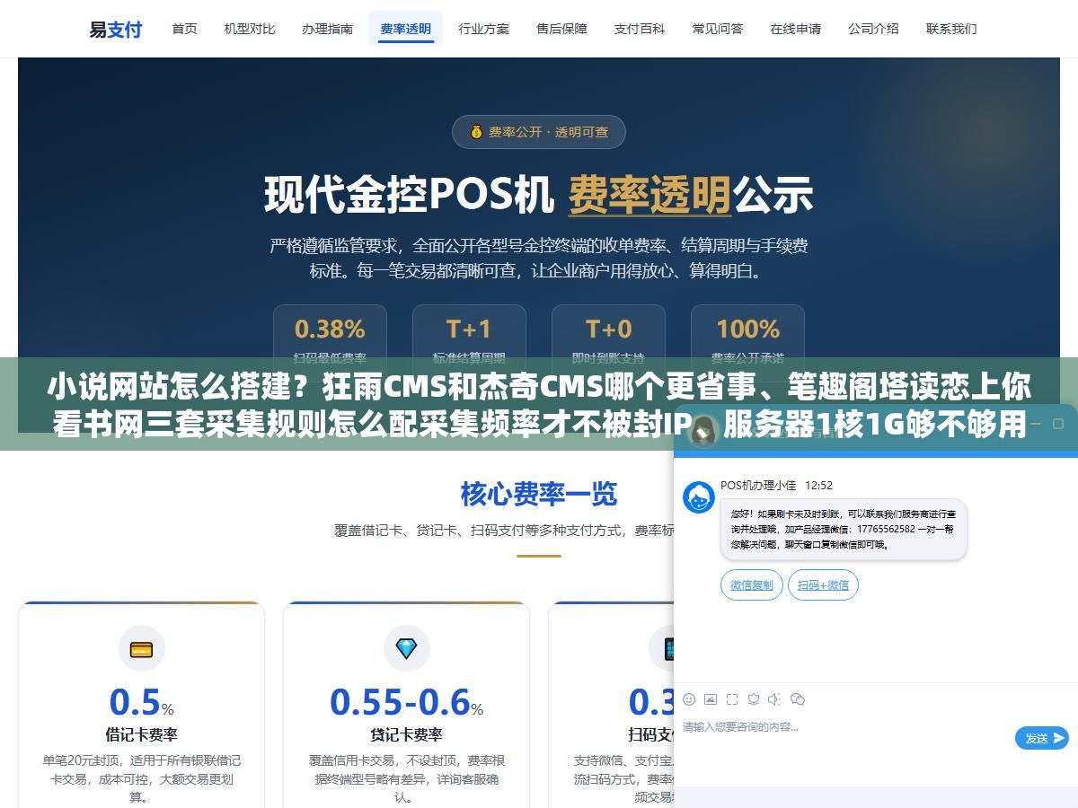 1 - 小说网站怎么搭建？狂雨CMS和杰奇CMS哪个更省事、笔趣阁塔读恋上你看书网三套采集规则怎么配采集频率才不被封IP、服务器1核1G够不够用、域名备案还是放海外免备案、做起来之后靠广告还是靠会员赚钱 - UC建站系统
