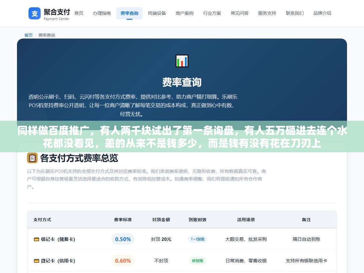 1 - 同样做百度推广，有人两千块试出了第一条询盘，有人五万砸进去连个水花都没看见，差的从来不是钱多少，而是钱有没有花在刀刃上 - UC建站系统