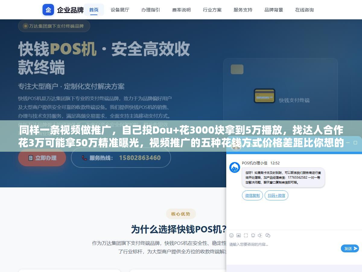 2 - 同样一条视频做推广，自己投Dou+花3000块拿到5万播放，找达人合作花3万可能拿50万精准曝光，视频推广的五种花钱方式价格差距比你想的大 - UC建站系统