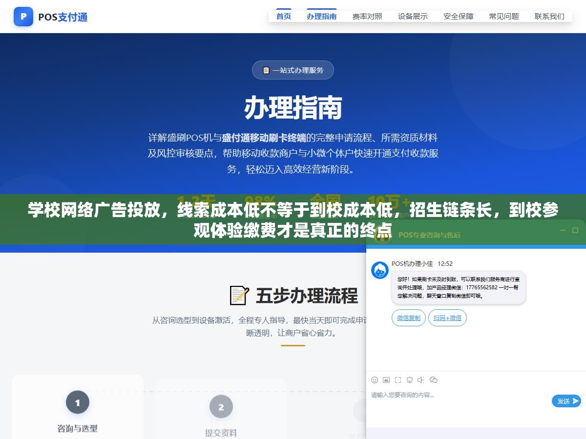 3 - 学校网络广告投放，线索成本低不等于到校成本低，招生链条长，到校参观体验缴费才是真正的终点 - UC建站系统