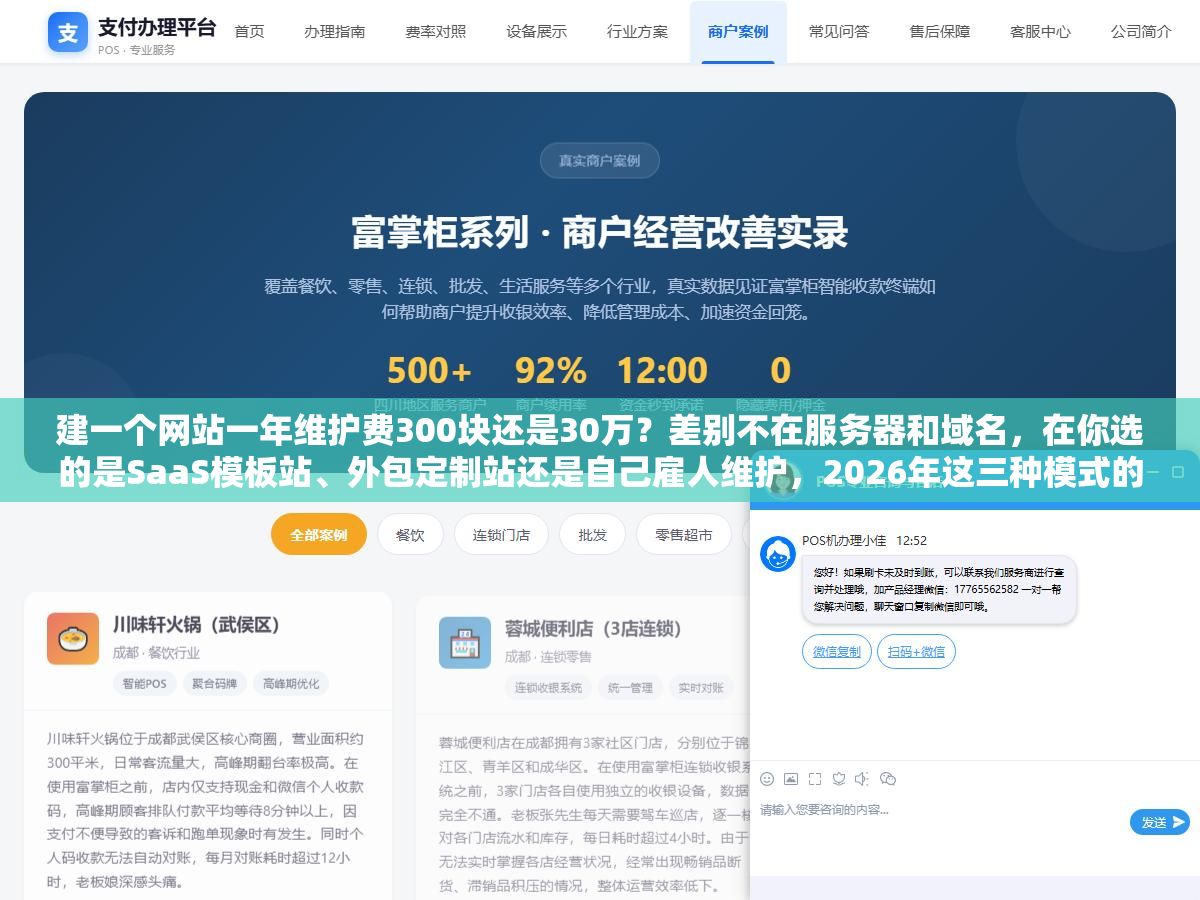 2 - 建一个网站一年维护费300块还是30万？差别不在服务器和域名，在你选的是SaaS模板站、外包定制站还是自己雇人维护，2026年这三种模式的真实成本差了100倍 - UC建站系统