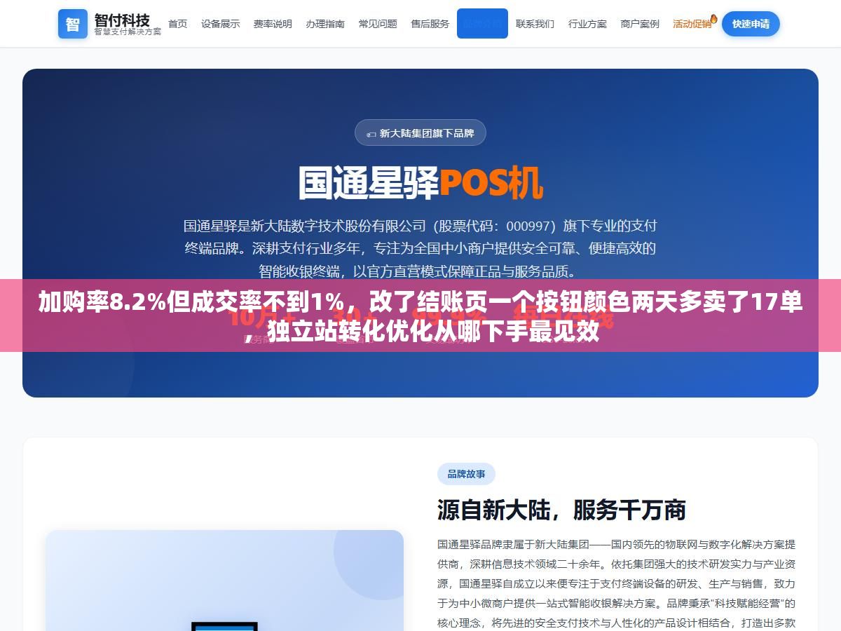 3 - 加购率8.2%但成交率不到1%，改了结账页一个按钮颜色两天多卖了17单，独立站转化优化从哪下手最见效 - UC建站系统