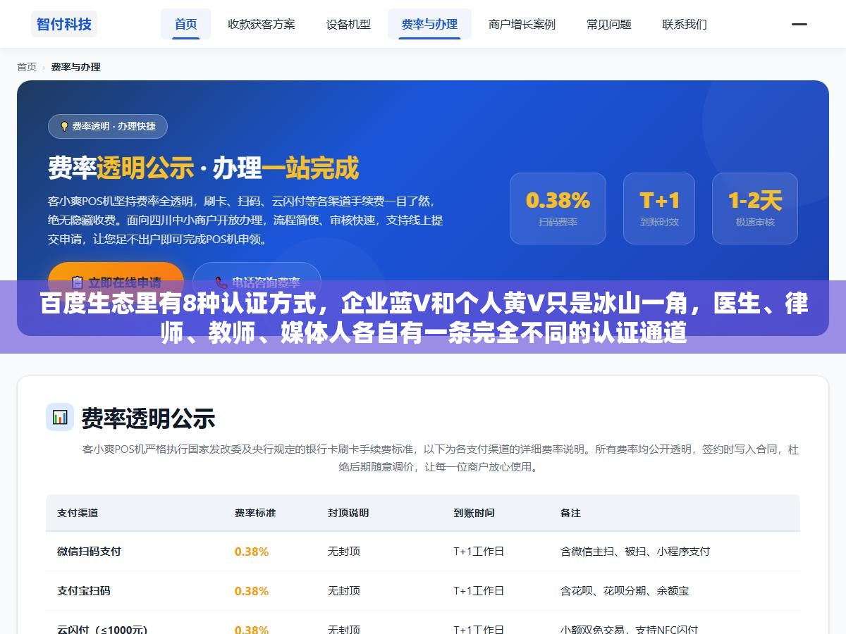 2 - 百度生态里有8种认证方式，企业蓝V和个人黄V只是冰山一角，医生、律师、教师、媒体人各自有一条完全不同的认证通道 - UC建站系统
