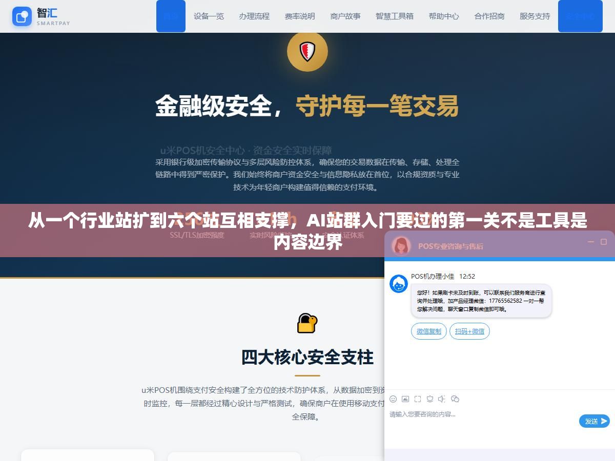 从一个行业站扩到六个站互相支撑，AI站群入门要过的第一关不是工具是内容边界