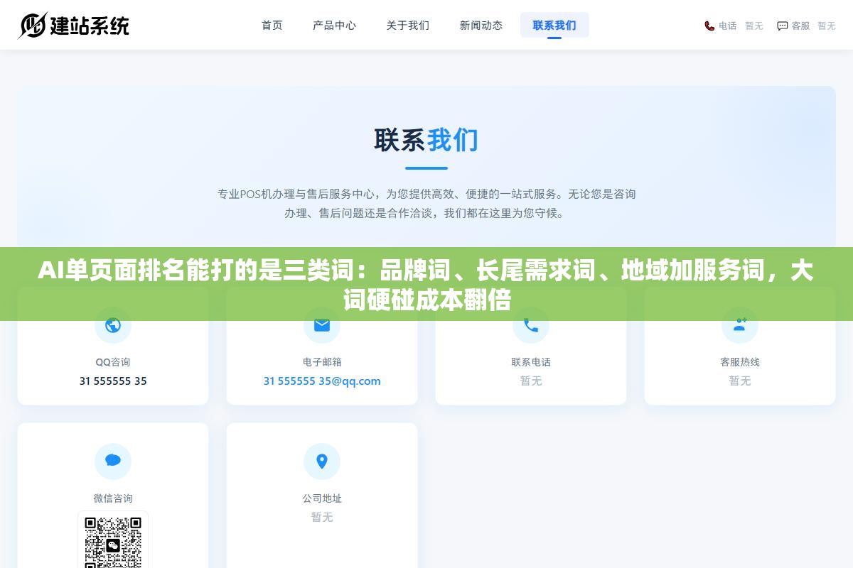 2 - AI单页面排名能打的是三类词：品牌词、长尾需求词、地域加服务词，大词硬碰成本翻倍 - UC建站系统