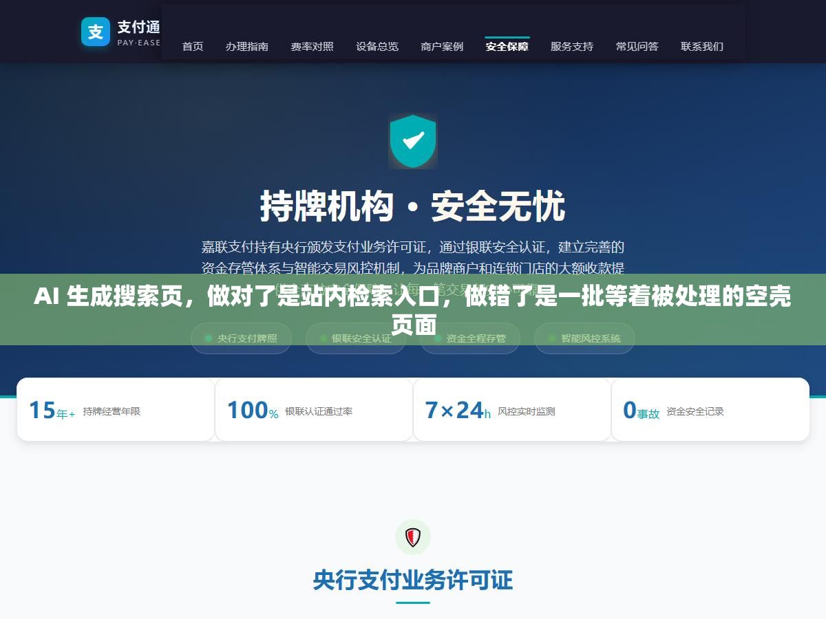 AI 生成搜索页，做对了是站内检索入口，做错了是一批等着被处理的空壳页面