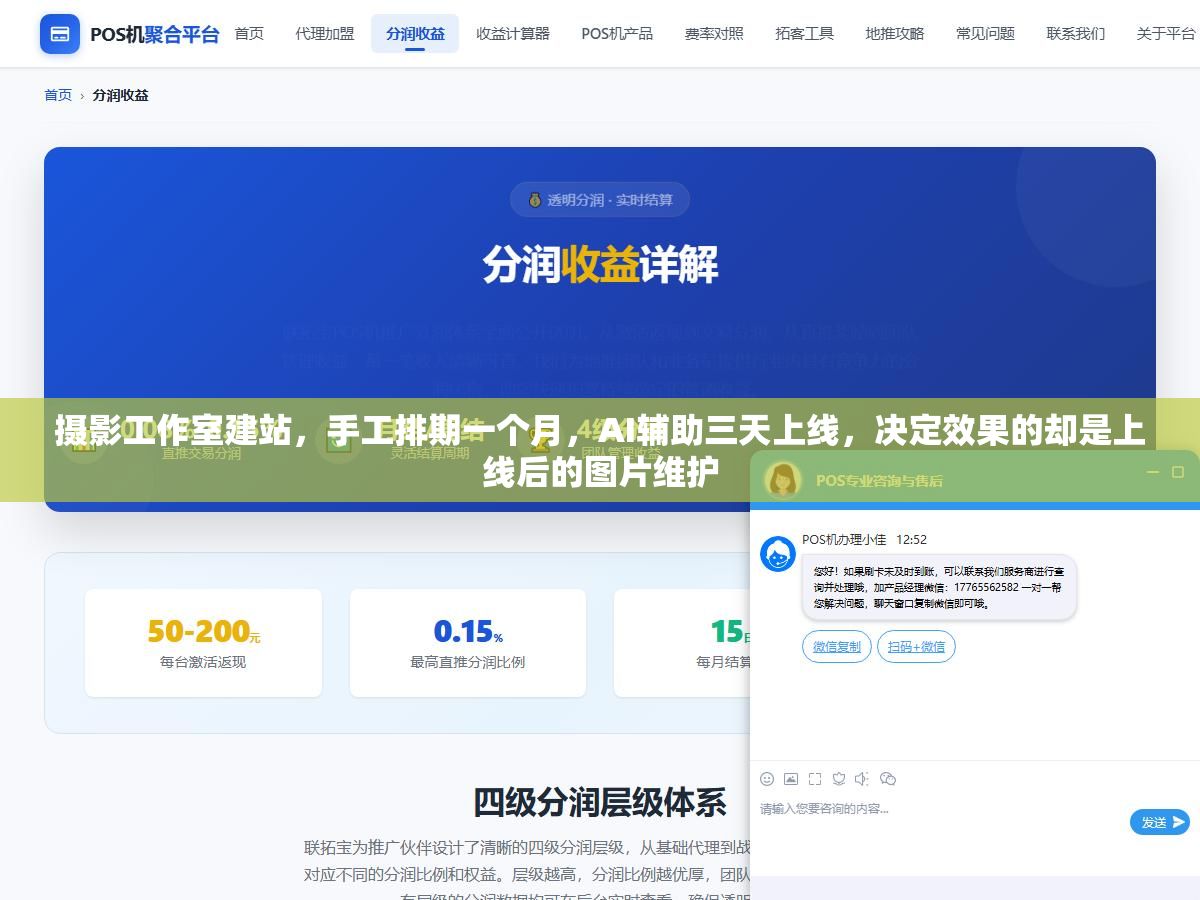2 - 摄影工作室建站，手工排期一个月，AI辅助三天上线，决定效果的却是上线后的图片维护 - UC建站系统