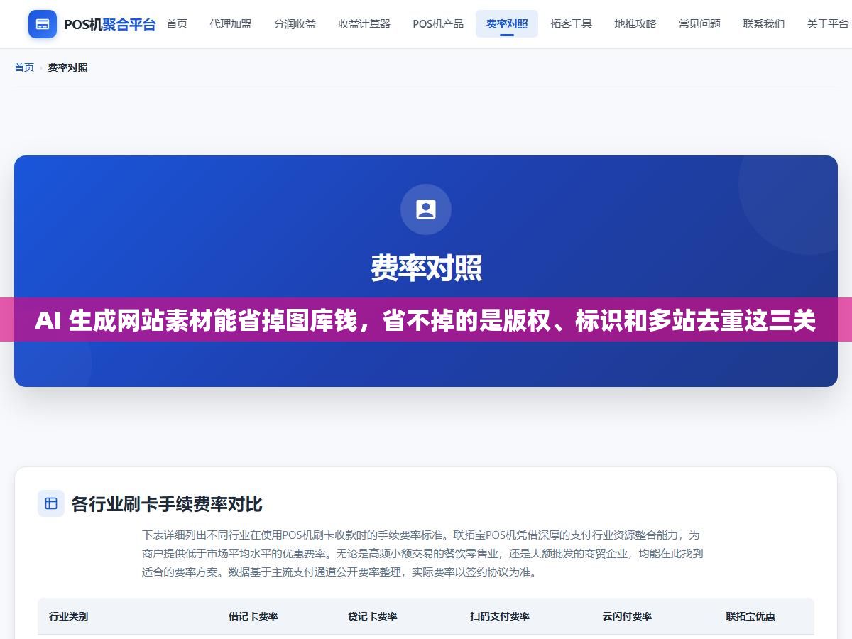3 - AI 生成网站素材能省掉图库钱，省不掉的是版权、标识和多站去重这三关 - UC建站系统