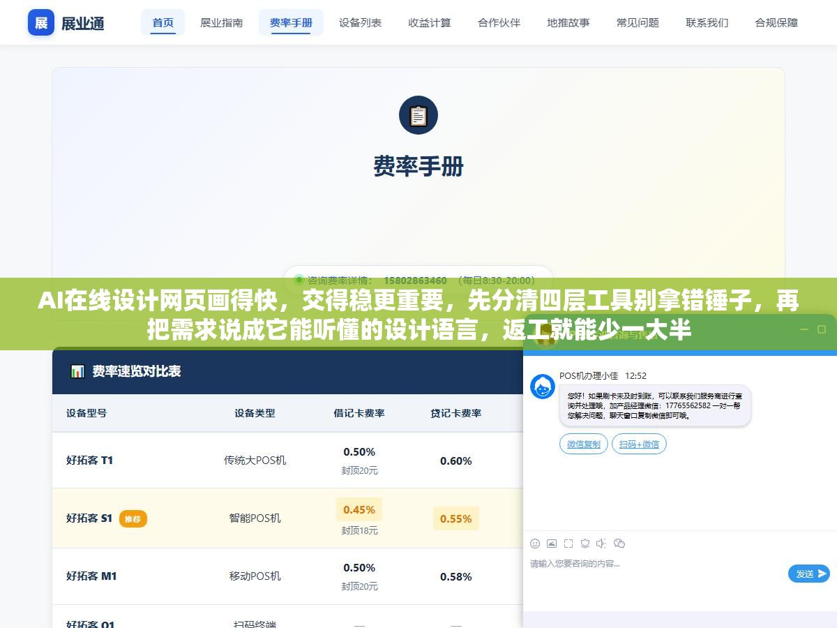 AI在线设计网页画得快,交得稳更重要,先分清四层工具别拿错锤子,再把需求说成它能听懂的设计语言,返工就能少一大半 3 - AI在线设计网页画得快,交得稳更重要,先分清四层工具别拿错锤子,再把需求说成它能听懂的设计语言,返工就能少一大半 - UC建站系统