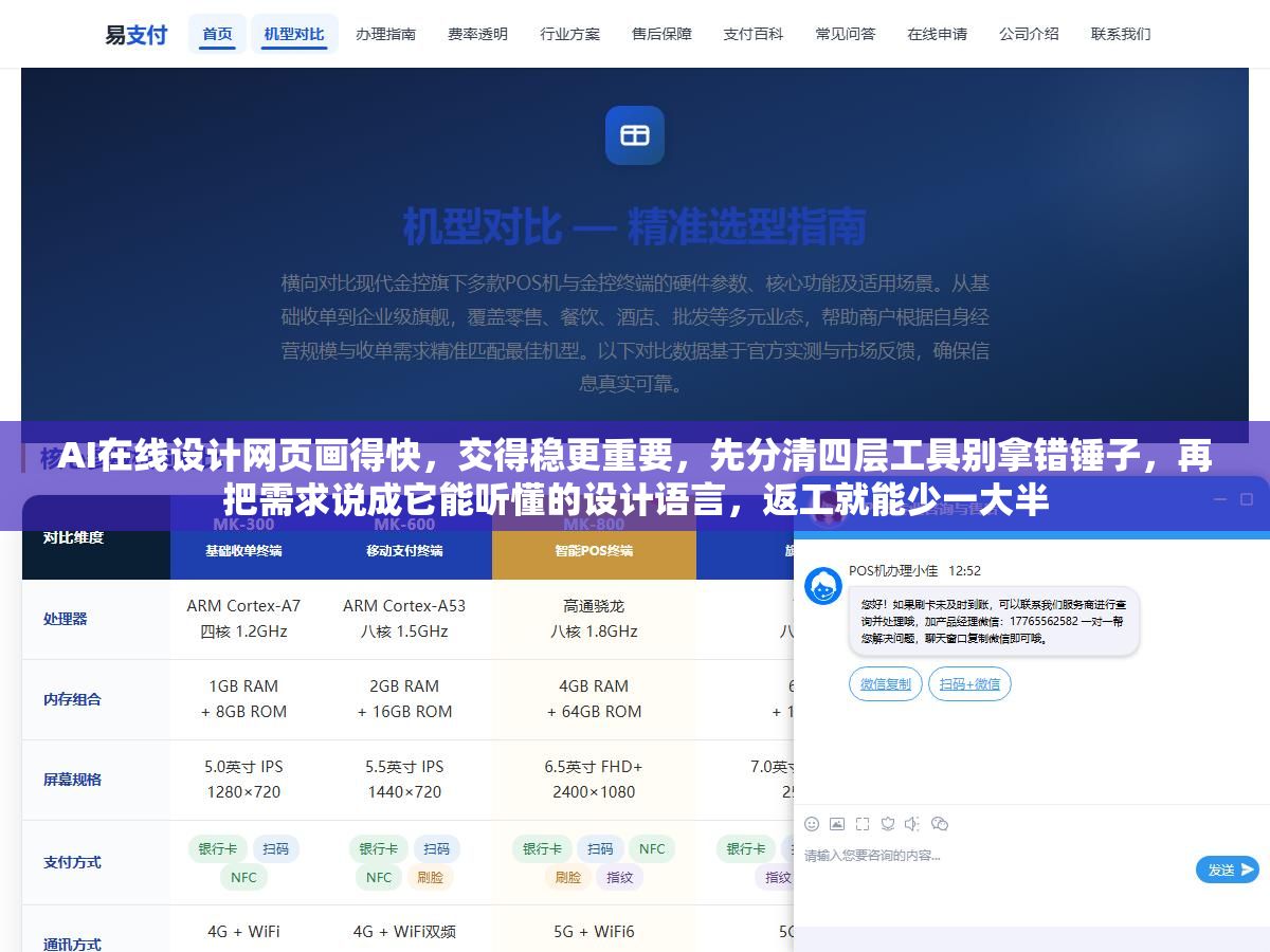 AI在线设计网页画得快,交得稳更重要,先分清四层工具别拿错锤子,再把需求说成它能听懂的设计语言,返工就能少一大半 2 - AI在线设计网页画得快,交得稳更重要,先分清四层工具别拿错锤子,再把需求说成它能听懂的设计语言,返工就能少一大半 - UC建站系统