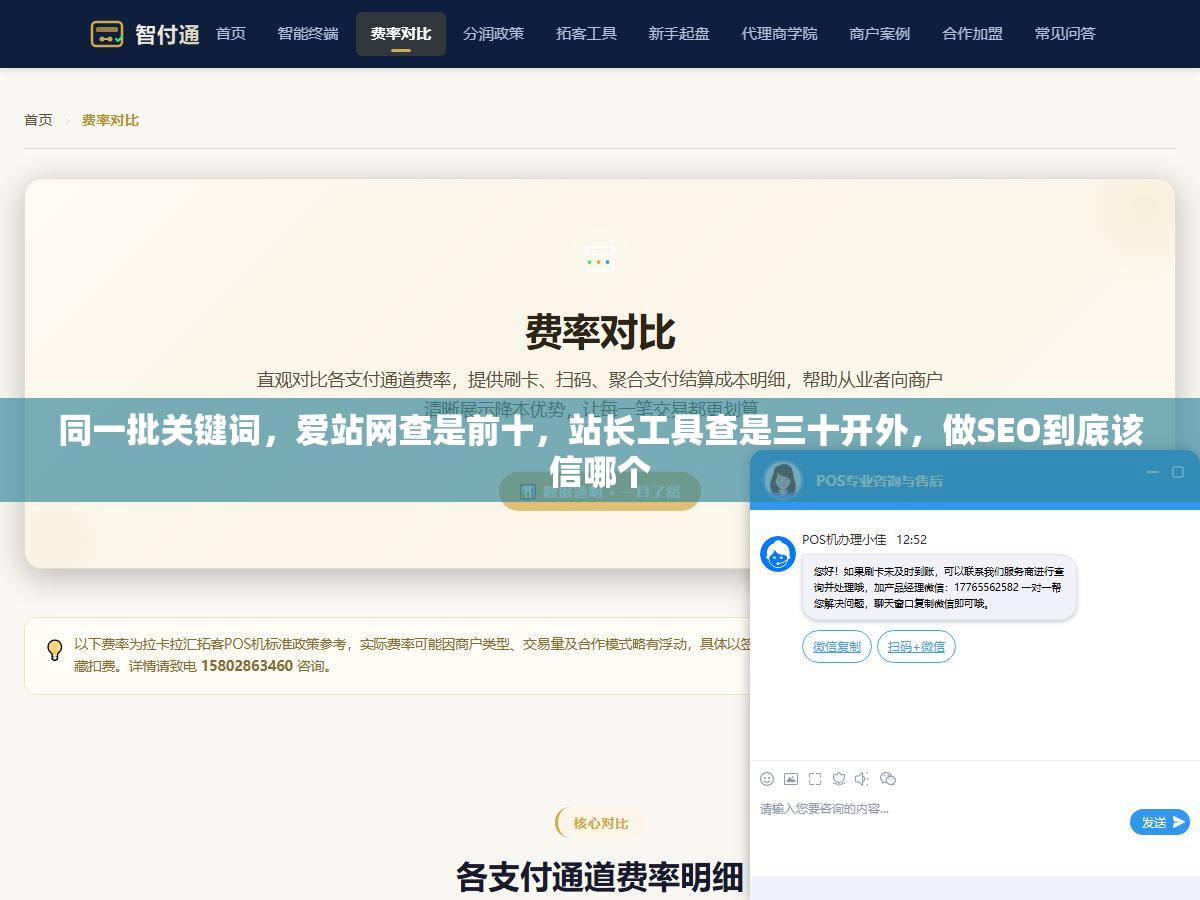 同一批关键词，爱站网查是前十，站长工具查是三十开外，做SEO到底该信哪个