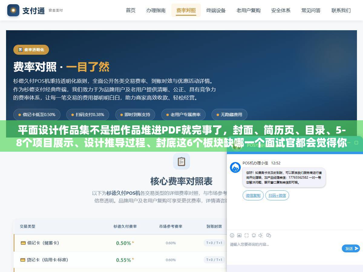 平面设计作品集不是把作品堆进PDF就完事了，封面、简历页、目录、5-8个项目展示、设计推导过程、封底这6个板块缺哪一个面试官都会觉得你不专业