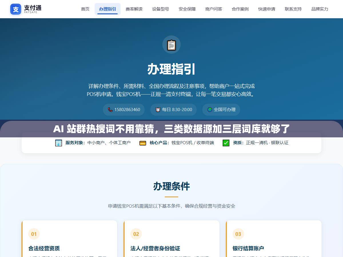 AI 站群热搜词不用靠猜，三类数据源加三层词库就够了