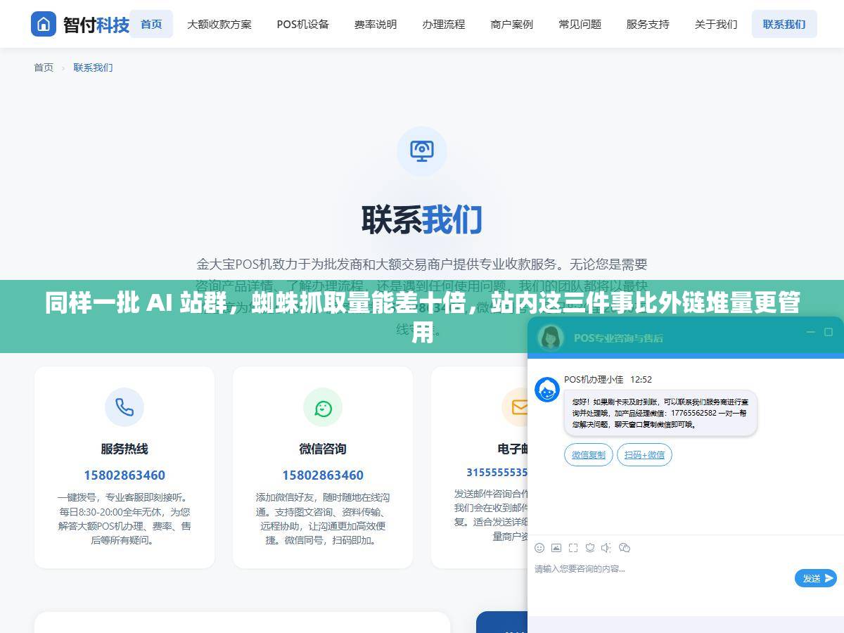 同样一批 AI 站群，蜘蛛抓取量能差十倍，站内这三件事比外链堆量更管用