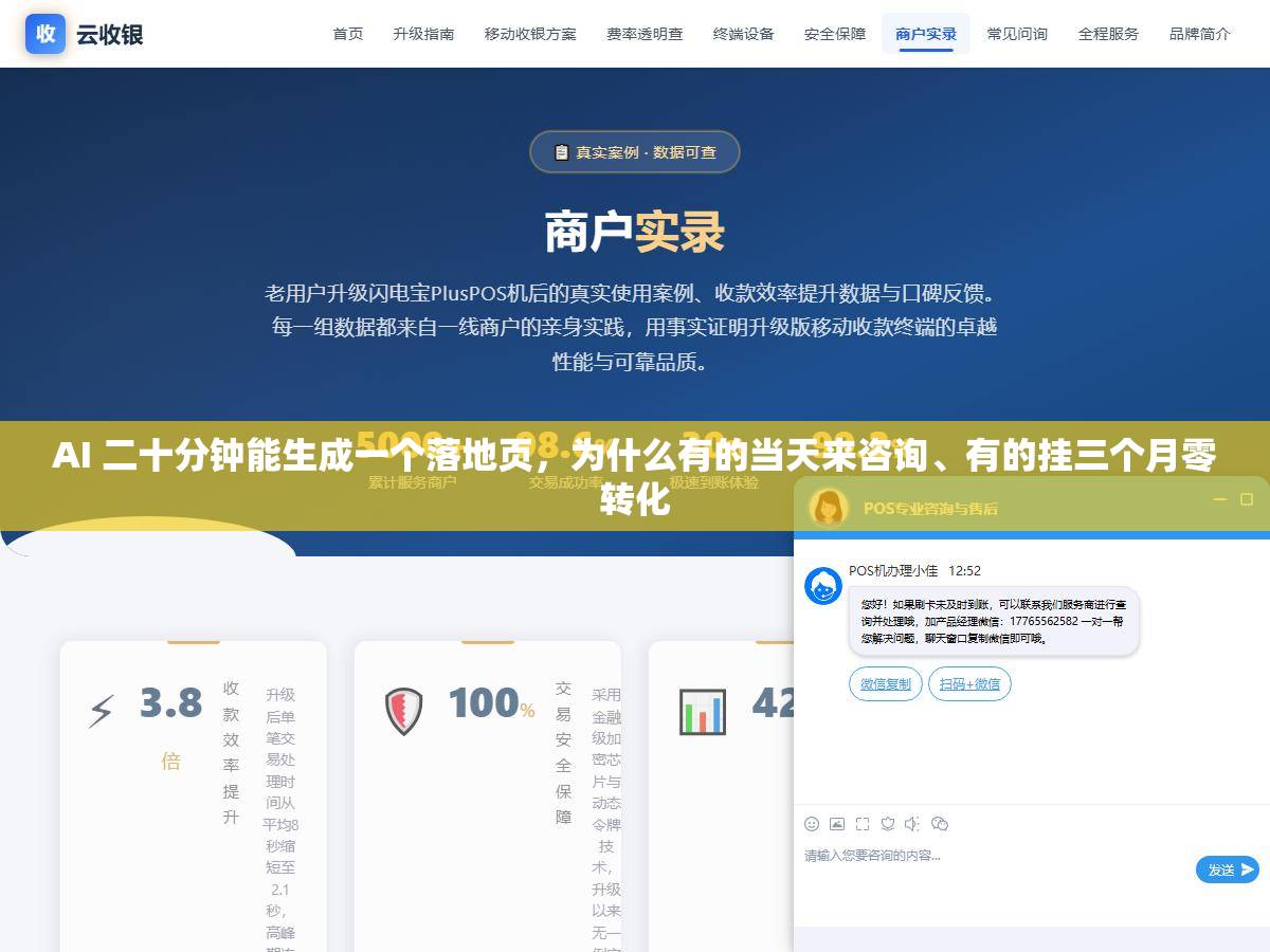 AI 二十分钟能生成一个落地页，为什么有的当天来咨询、有的挂三个月零转化
