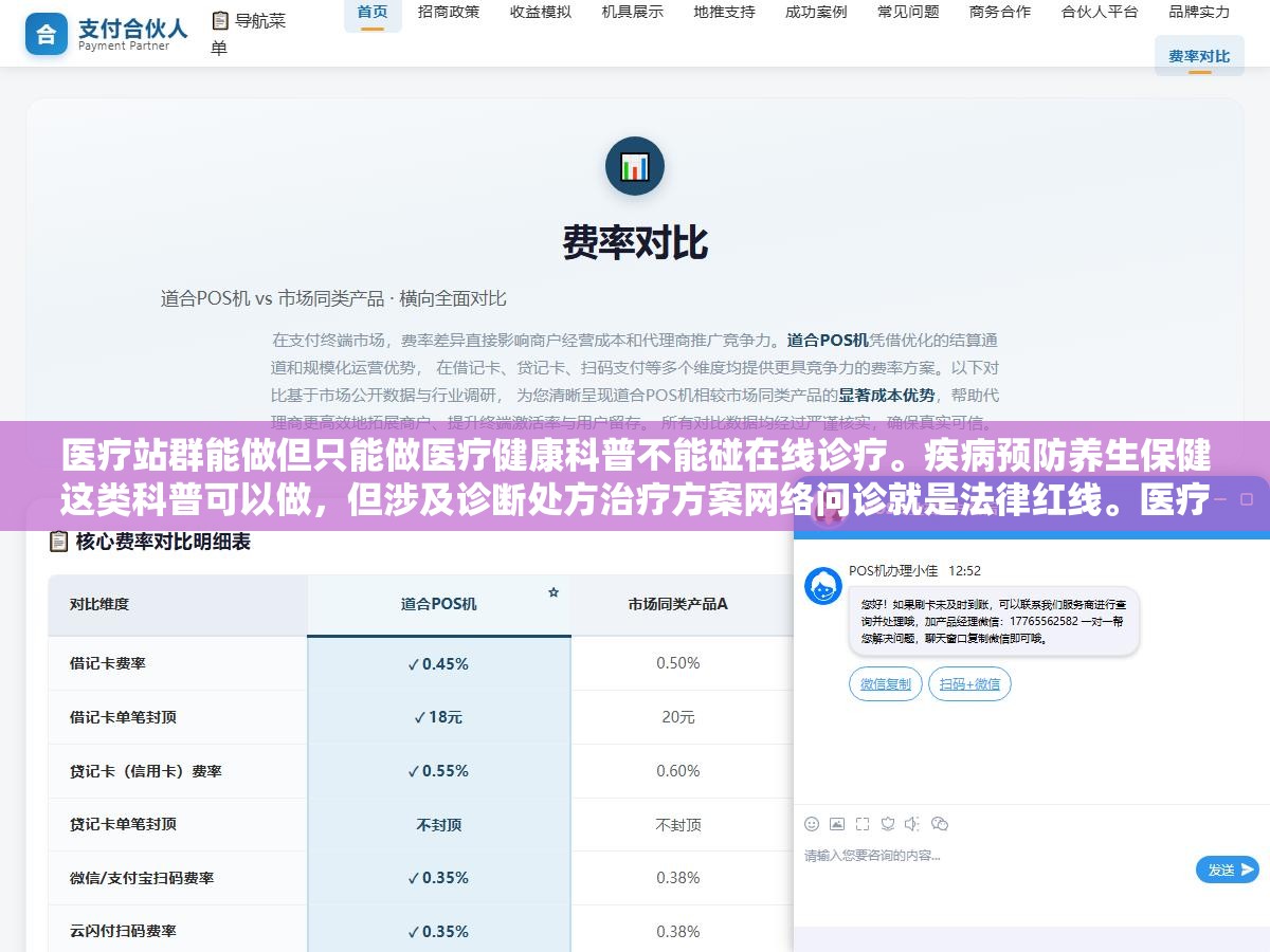 1 - 医疗站群能做但只能做医疗健康科普不能碰在线诊疗。疾病预防养生保健这类科普可以做，但涉及诊断处方治疗方案网络问诊就是法律红线。医疗领域搜索引擎审核极严单站还有侥幸站群规模的医疗内容一旦翻车不是降权是法律传票 - UC建站系统