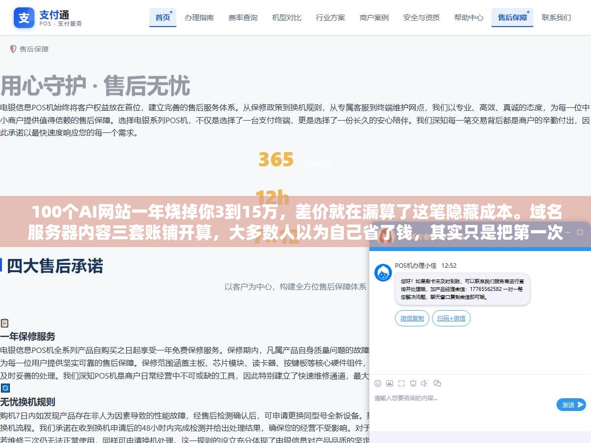 1 - 100个AI网站一年烧掉你3到15万，差价就在漏算了这笔隐藏成本。域名服务器内容三套账铺开算，大多数人以为自己省了钱，其实只是把第一次的大出血延后到了续费那天 - UC建站系统