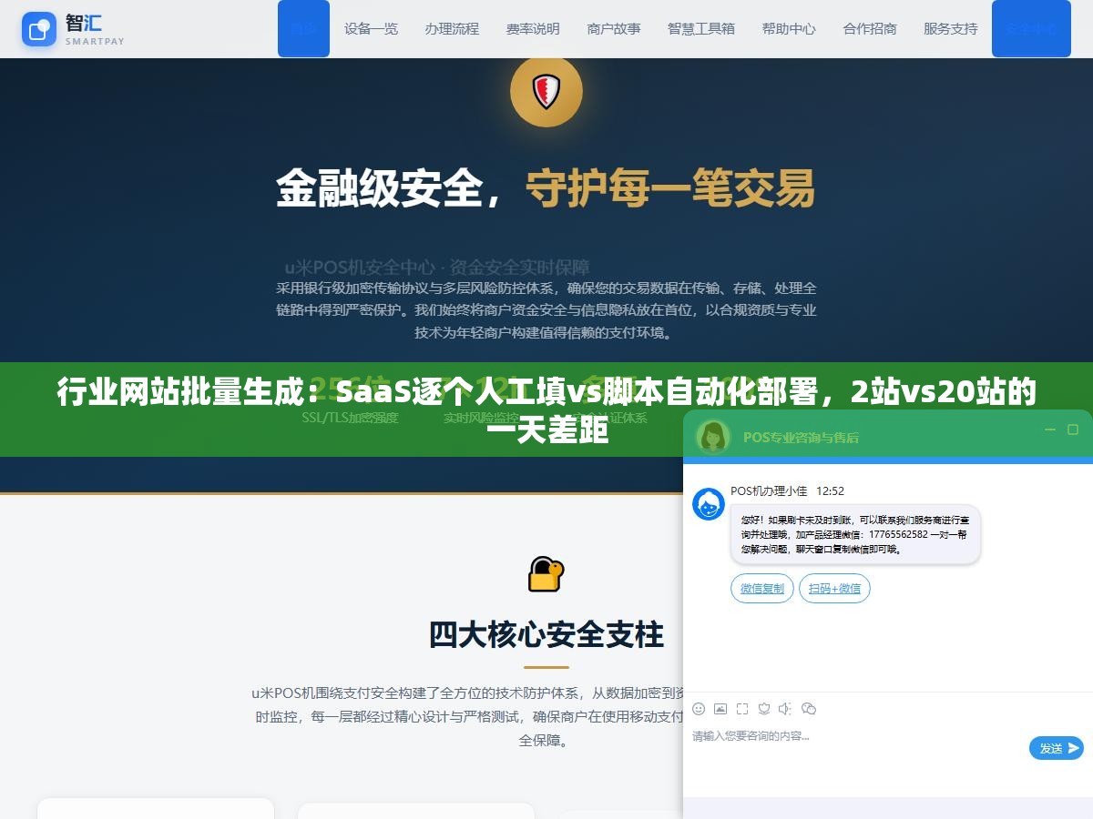 行业网站批量生成:SaaS逐个人工填vs脚本自动化部署,2站vs20站的一天差距 1 - 行业网站批量生成:SaaS逐个人工填vs脚本自动化部署,2站vs20站的一天差距 - UC建站系统