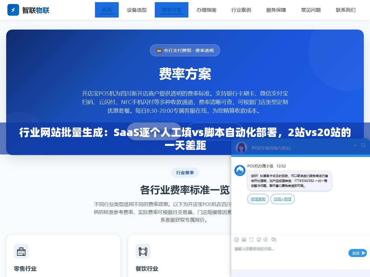 行业网站批量生成:SaaS逐个人工填vs脚本自动化部署,2站vs20站的一天差距 2 - 行业网站批量生成:SaaS逐个人工填vs脚本自动化部署,2站vs20站的一天差距 - UC建站系统