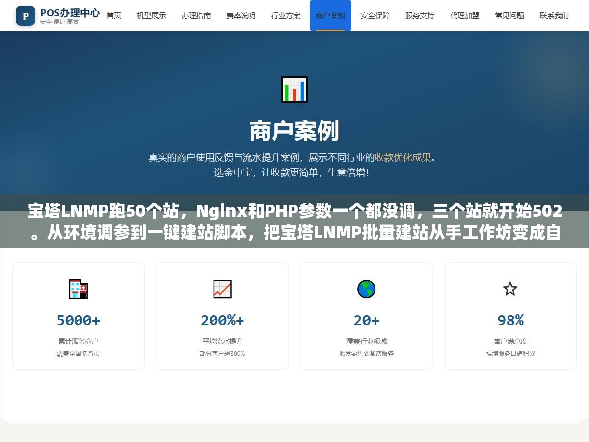 1 - 宝塔LNMP跑50个站，Nginx和PHP参数一个都没调，三个站就开始502。从环境调参到一键建站脚本，把宝塔LNMP批量建站从手工作坊变成自动化流水线 - UC建站系统