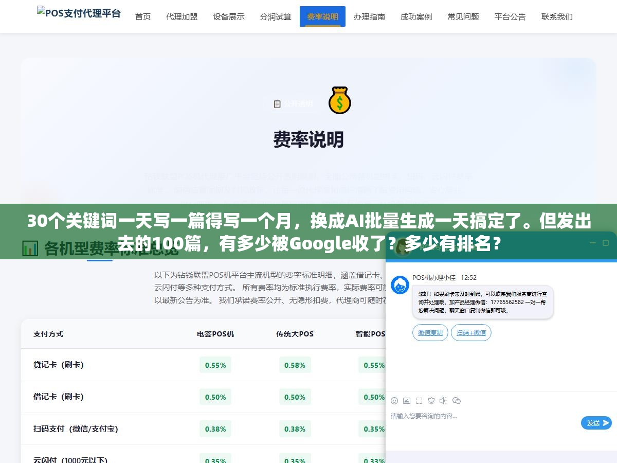 30个关键词一天写一篇得写一个月,换成AI批量生成一天搞定了。但发出去的100篇,有多少被Google收了?多少有排名? 3 - 30个关键词一天写一篇得写一个月,换成AI批量生成一天搞定了。但发出去的100篇,有多少被Google收了?多少有排名? - UC建站系统