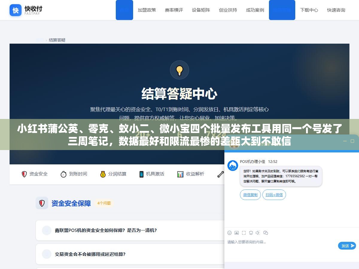 2 - 小红书蒲公英、零克、蚁小二、微小宝四个批量发布工具用同一个号发了三周笔记，数据最好和限流最惨的差距大到不敢信 - UC建站系统