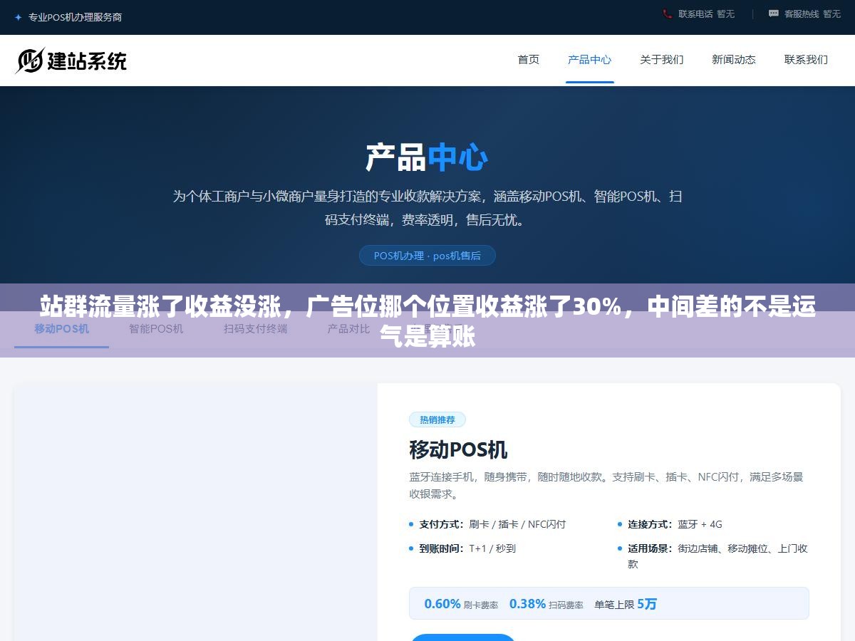 2 - 站群流量涨了收益没涨，广告位挪个位置收益涨了30%，中间差的不是运气是算账 - UC建站系统