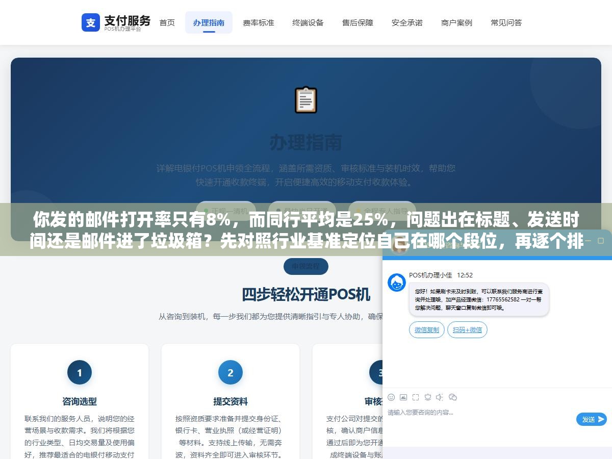 你发的邮件打开率只有8%,而同行平均是25%,问题出在标题、发送时间还是邮件进了垃圾箱?先对照行业基准定位自己在哪个段位,再逐个排查这七个环节。 1 - 你发的邮件打开率只有8%,而同行平均是25%,问题出在标题、发送时间还是邮件进了垃圾箱?先对照行业基准定位自己在哪个段位,再逐个排查这七个环节。 - UC建站系统