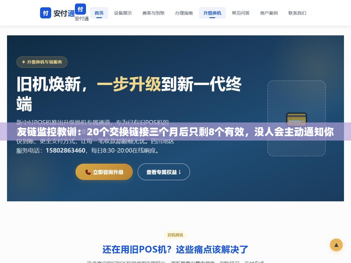 友链监控教训：20个交换链接三个月后只剩8个有效，没人会主动通知你