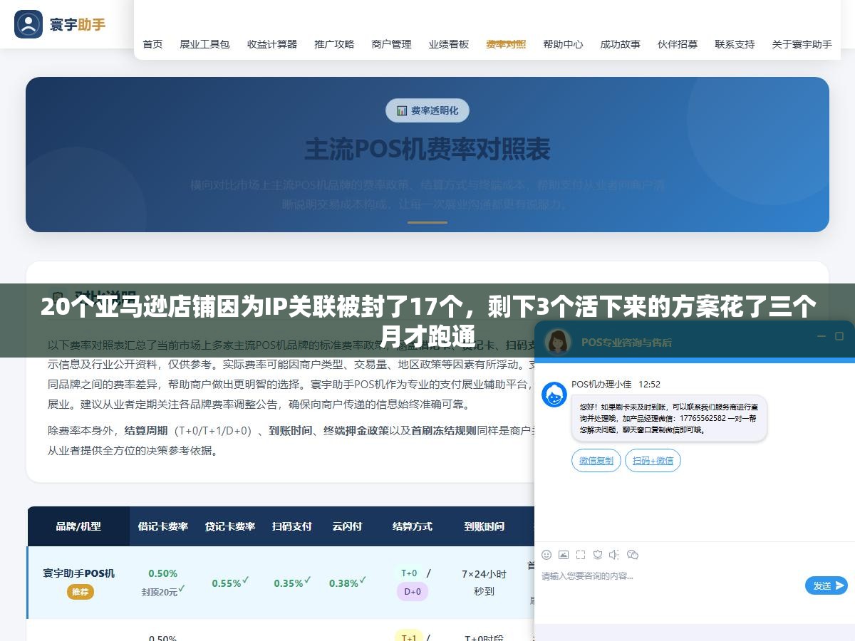 20个亚马逊店铺因为IP关联被封了17个，剩下3个活下来的方案花了三个月才跑通